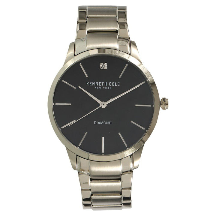 Kenneth Cole Quartz Analog Black Dial Metal Strap Watch for Men-NCKC15111014MN