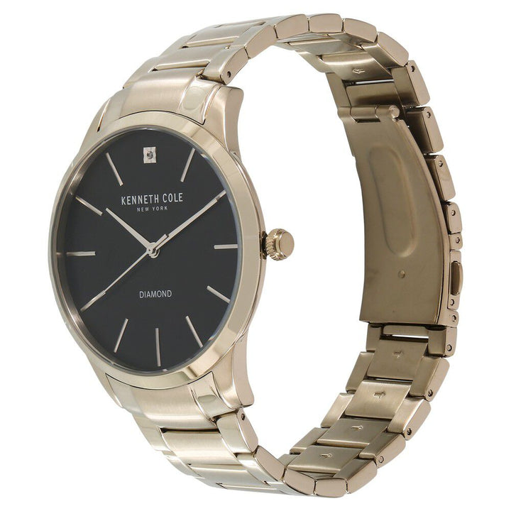 Kenneth Cole Quartz Analog Black Dial Metal Strap Watch for Men-NCKC15111014MN