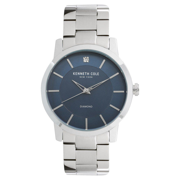 Kenneth Cole Quartz Analog Blue Dial Stainless Steel Strap Watch for Men-NCKC15114002MN