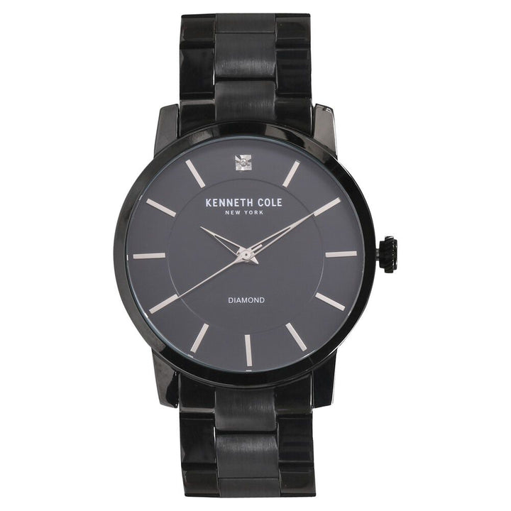Kenneth Cole Quartz Analog Black Dial Metal Strap Watch for Men-NCKC15114003MN