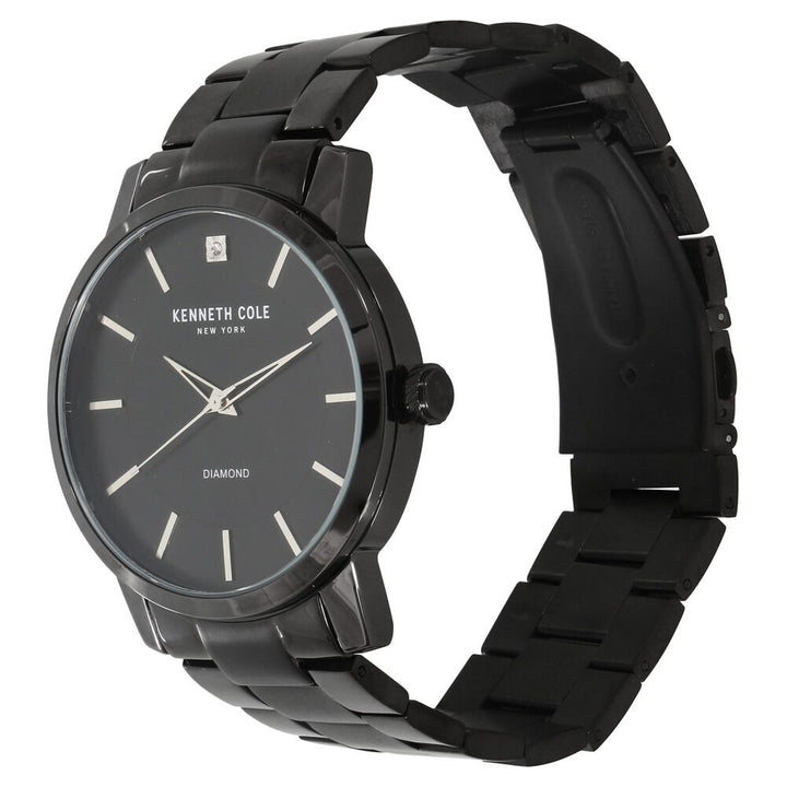 Kenneth Cole Quartz Analog Black Dial Metal Strap Watch for Men-NCKC15114003MN