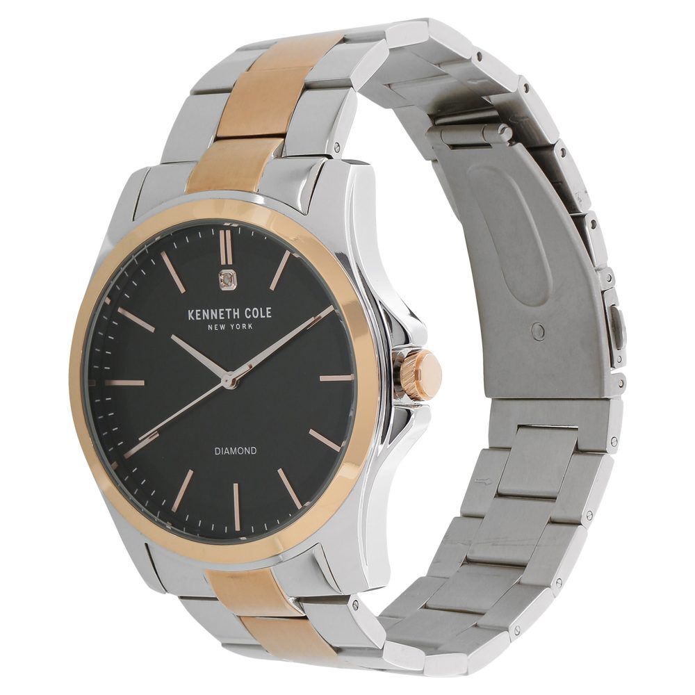 Kenneth Cole Quartz Analog with Date Grey Dial Stainless Steel Strap Watch for Men-NDKC15115002MN