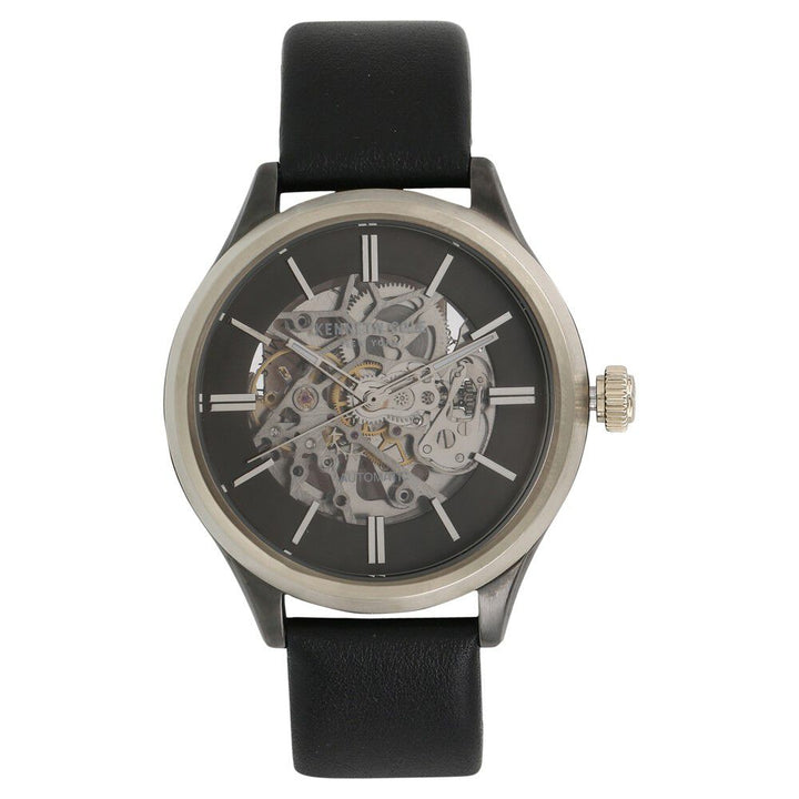 Kenneth Cole Automatic Grey Dial Leather Strap Watch for Men-NCKC15171004MN
