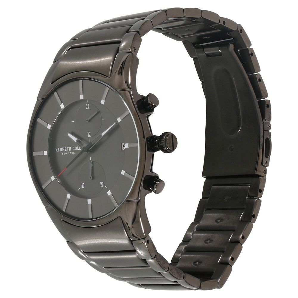 Kenneth Cole Quartz Chronograph Grey Dial Metal Strap Watch for Men-NCKC15176001MN