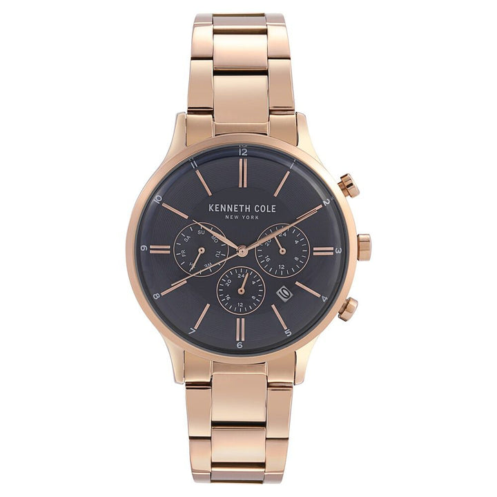 Kenneth Cole Quartz Multifunction Blue Dial Stainless Steel Strap Watch for Men-NCKC15177001MN
