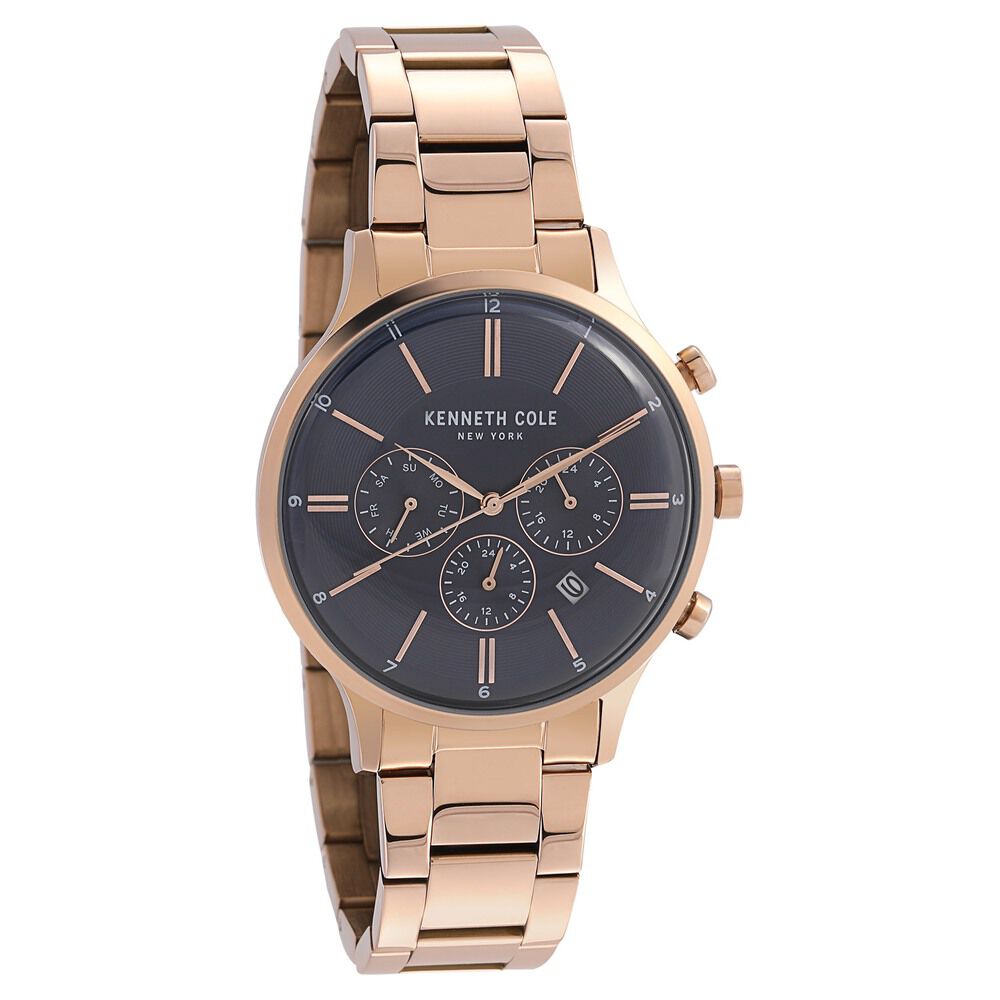 Kenneth Cole Quartz Multifunction Blue Dial Stainless Steel Strap Watch for Men-NCKC15177001MN