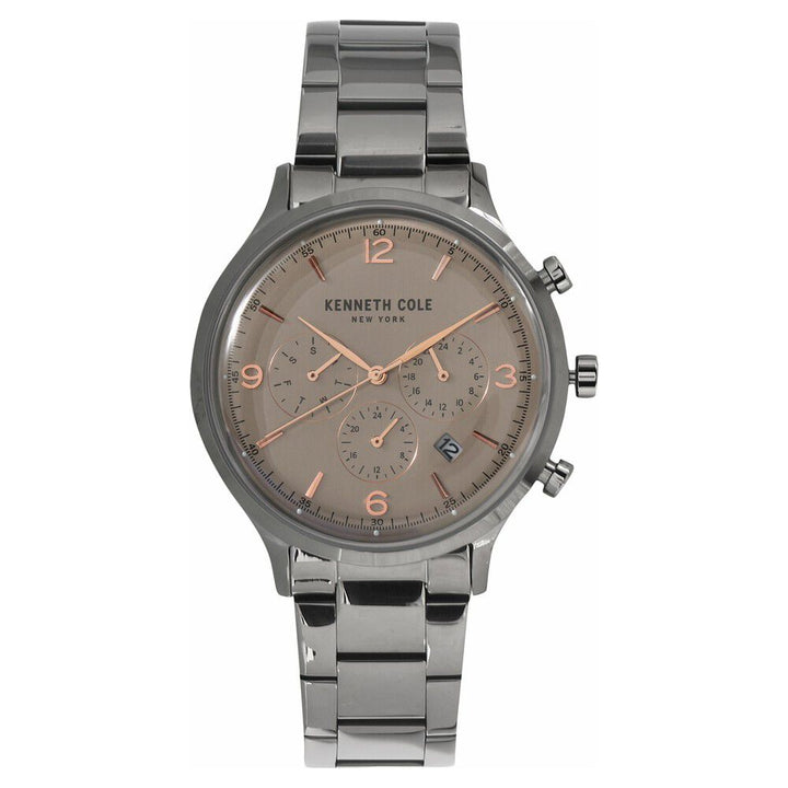 Kenneth Cole Quartz Multifunction Grey Dial Metal Strap Watch for Men-NCKC15177005MN