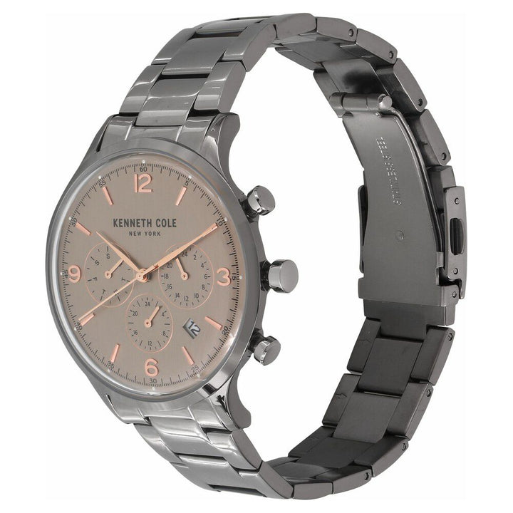 Kenneth Cole Quartz Multifunction Grey Dial Metal Strap Watch for Men-NCKC15177005MN