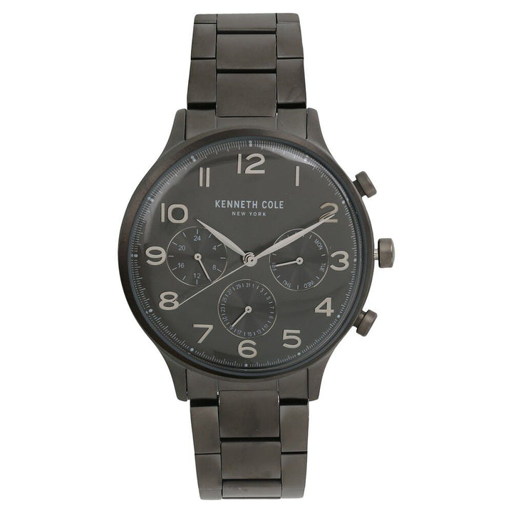 Kenneth Cole Quartz Multifunction Grey Dial Metal Strap Watch for Men-NCKC15185002MN