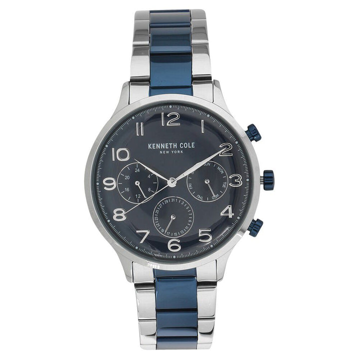 Kenneth Cole Quartz Multifunction Blue Dial Metal Strap Watch for Men-NCKC15185003MN