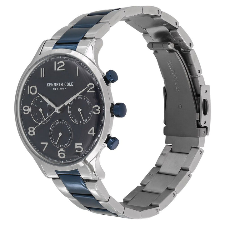 Kenneth Cole Quartz Multifunction Blue Dial Metal Strap Watch for Men-NCKC15185003MN