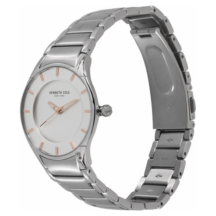 Kenneth Cole Quartz Analog Silver Dial Metal Strap Watch for Men-NCKC15201001MN