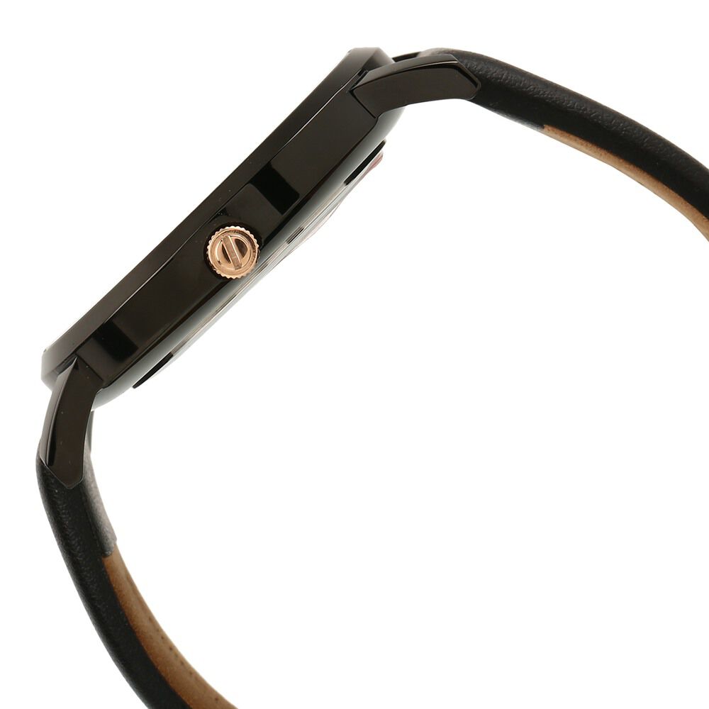 Kenneth Cole Quartz Analog with Date Black Dial Leather Strap Watch for Men-KC15202004MN