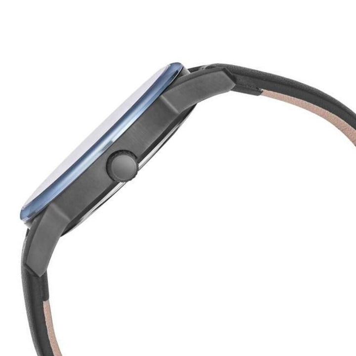 Kenneth Cole Quartz Analog with Date Grey Dial Leather Strap Watch for Men-NCKC15204004MN