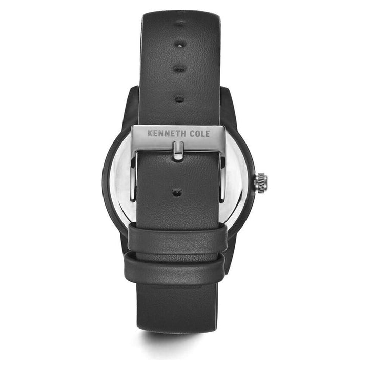 Kenneth Cole Quartz Analog with Date Grey Dial Leather Strap Watch for Men-NCKC15204004MN
