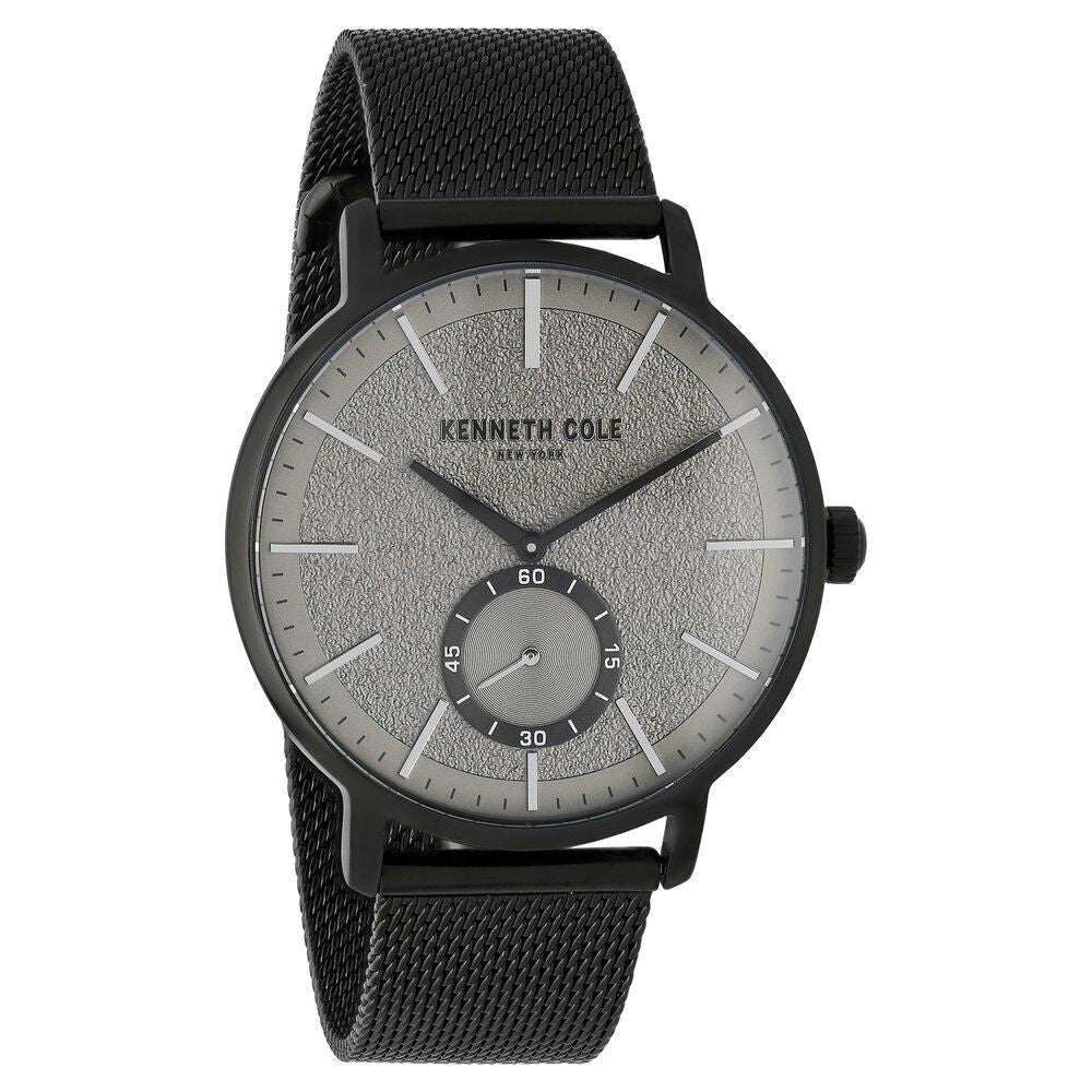 Kenneth Cole Quartz Analog Grey Dial Stainless Steel Strap Watch for Men-NCKC50055001MN