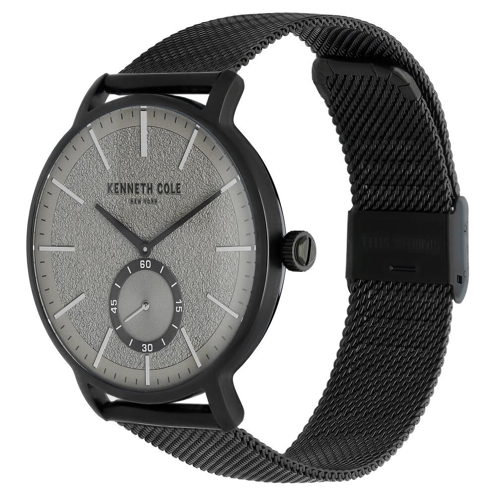 Kenneth Cole Quartz Analog Grey Dial Stainless Steel Strap Watch for Men-NCKC50055001MN