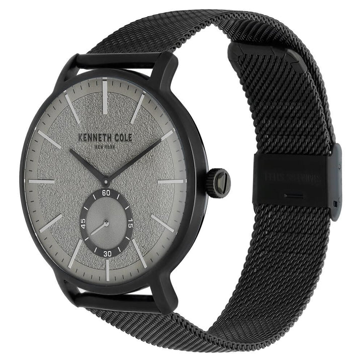 Kenneth Cole Quartz Analog Grey Dial Stainless Steel Strap Watch for Men-NCKC50055001MN