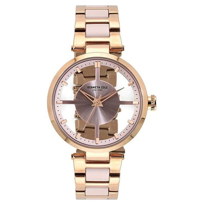 Kenneth Cole Quartz Analog Pink Dial Bimetal Strap Watch For Women