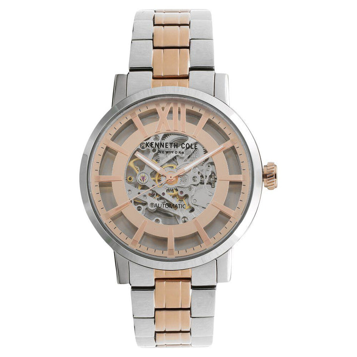 Kenneth Cole Automatic Rose Gold Dial Stainless Steel Strap Watch for Men-NCKC50118001MN