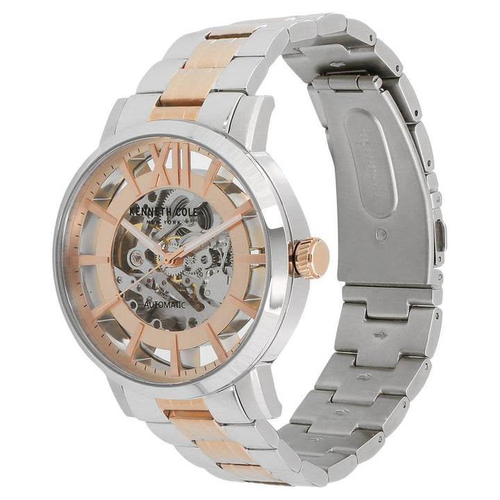 Kenneth Cole Automatic Rose Gold Dial Stainless Steel Strap Watch for Men-NCKC50118001MN