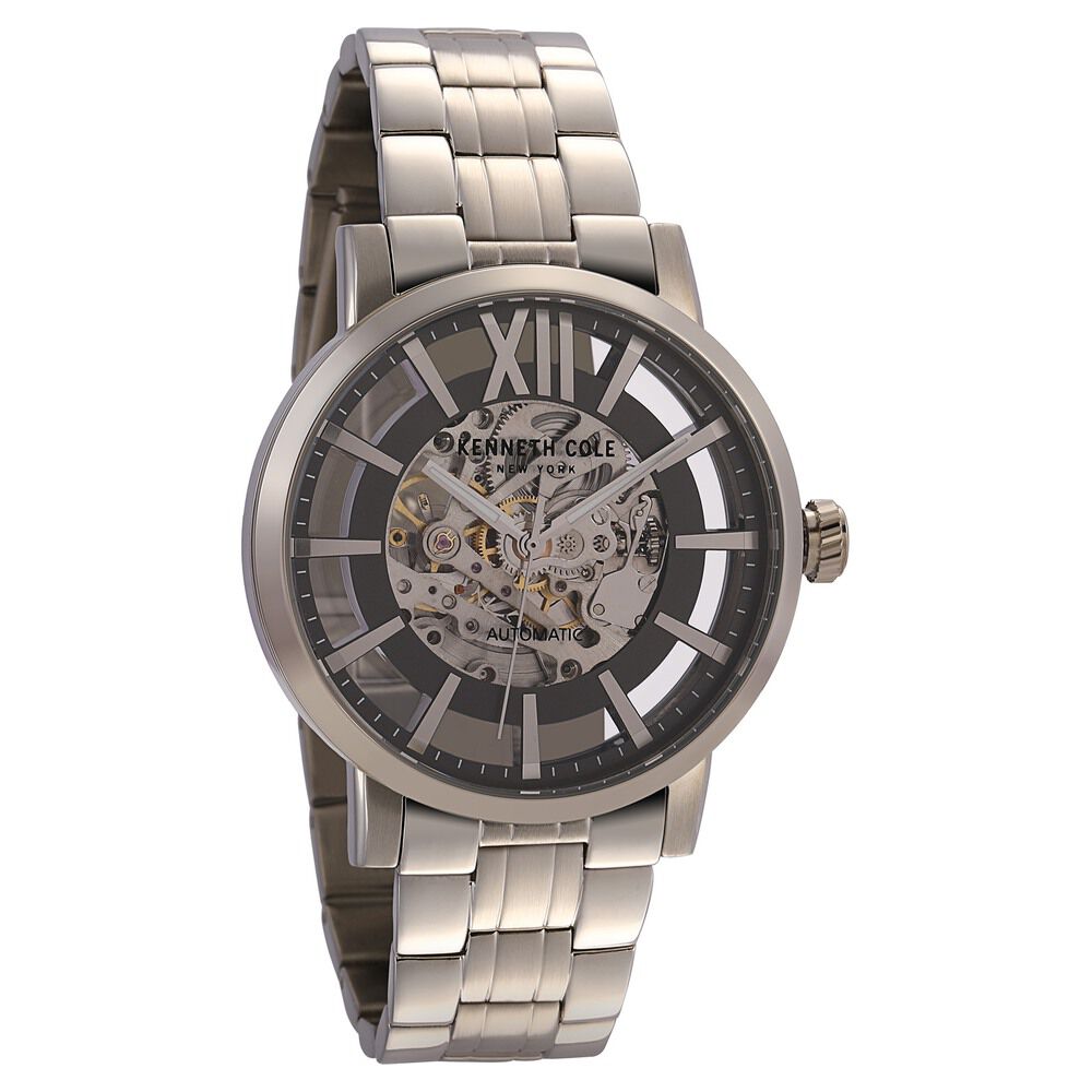 Kenneth Cole Automatic Grey Dial Stainless Steel Strap Watch for Men-NCKC50118002MN