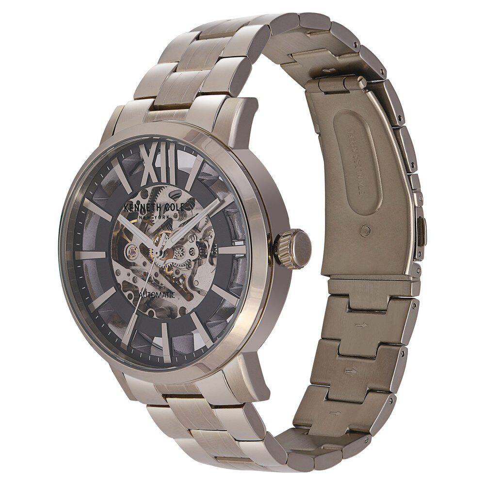Kenneth Cole Automatic Grey Dial Stainless Steel Strap Watch for Men-NCKC50118002MN