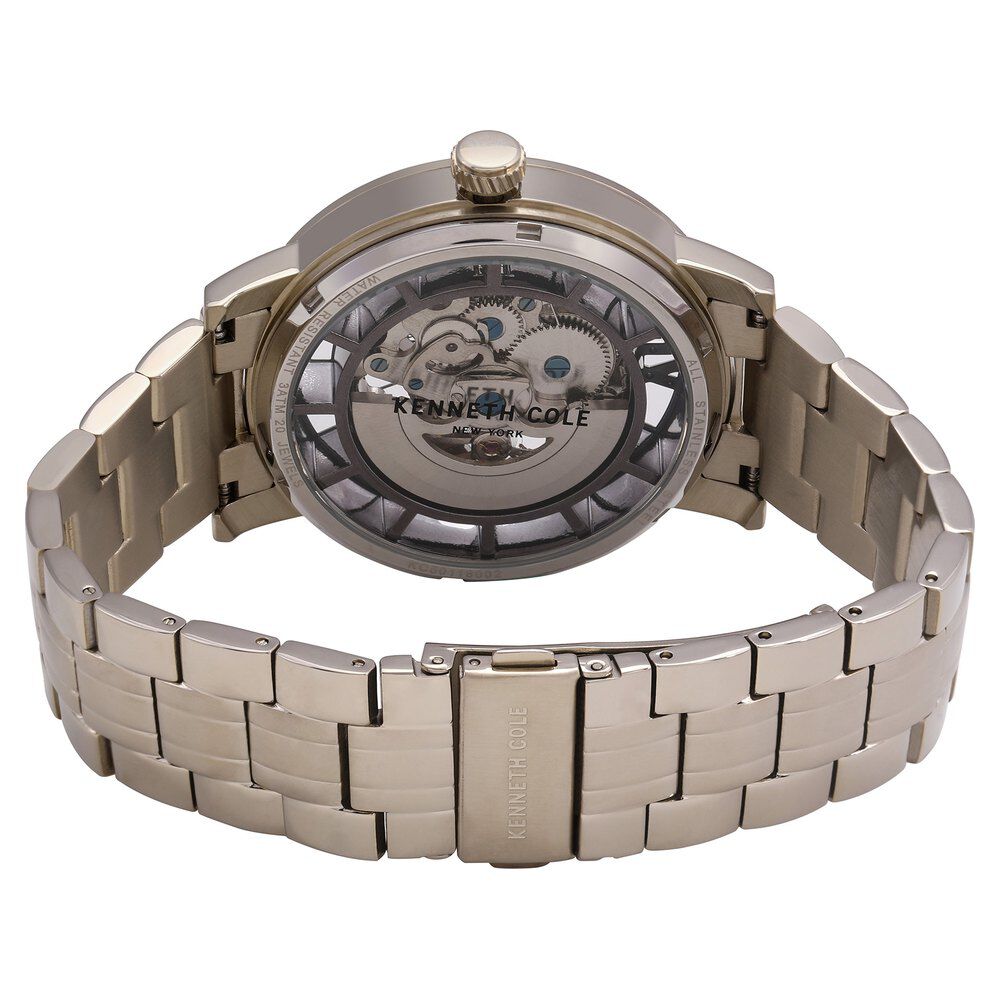Kenneth Cole Automatic Grey Dial Stainless Steel Strap Watch for Men-NCKC50118002MN