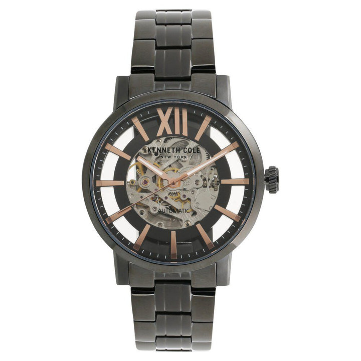 Kenneth Cole Automatic Black Dial Stainless Steel Strap Watch for Men-NDKC50118003MN