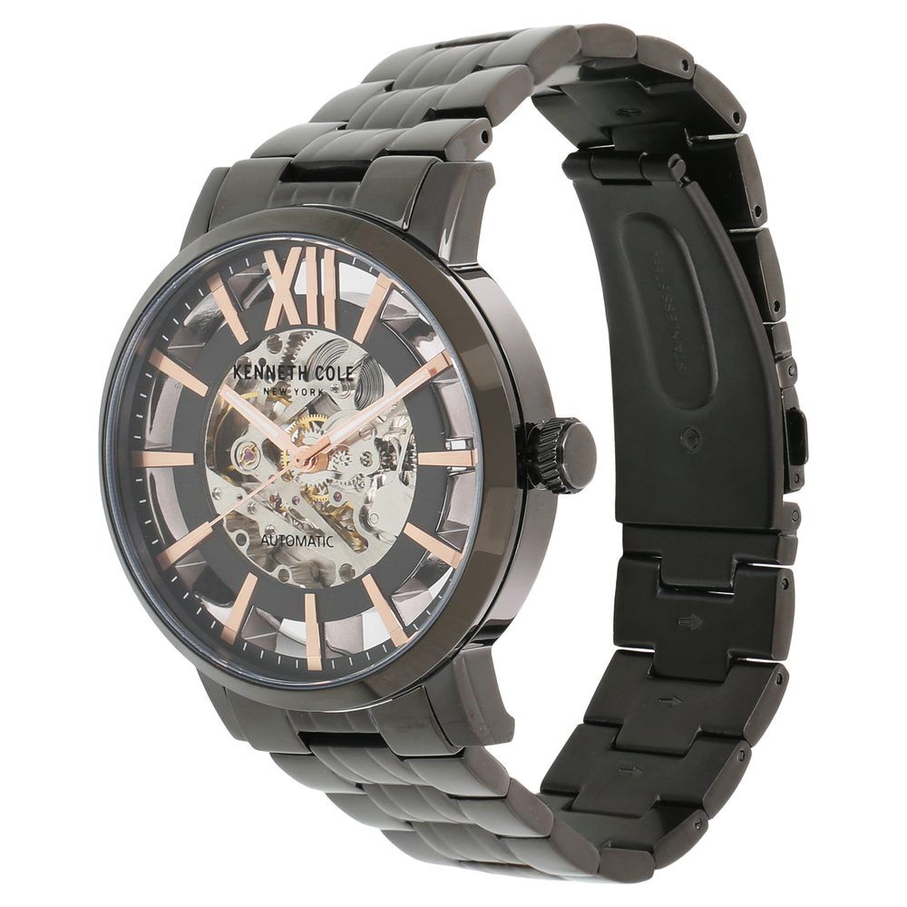 Kenneth Cole Automatic Black Dial Stainless Steel Strap Watch for Men-NDKC50118003MN
