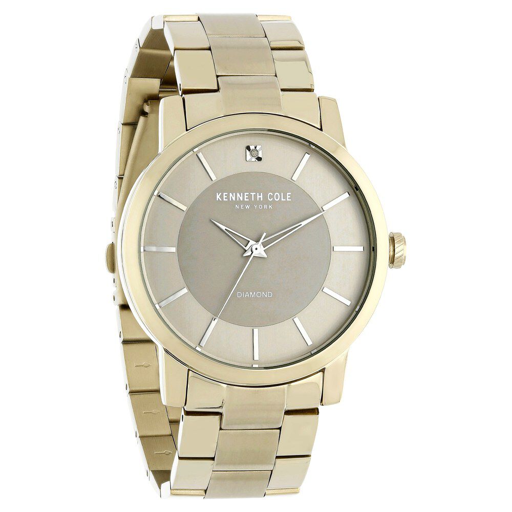 Kenneth Cole Quartz Analog Grey Dial Stainless Steel Strap Watch for Men-NCKC50120003MN
