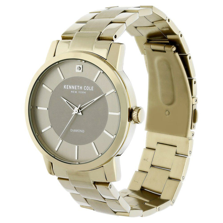 Kenneth Cole Quartz Analog Grey Dial Stainless Steel Strap Watch for Men-NCKC50120003MN