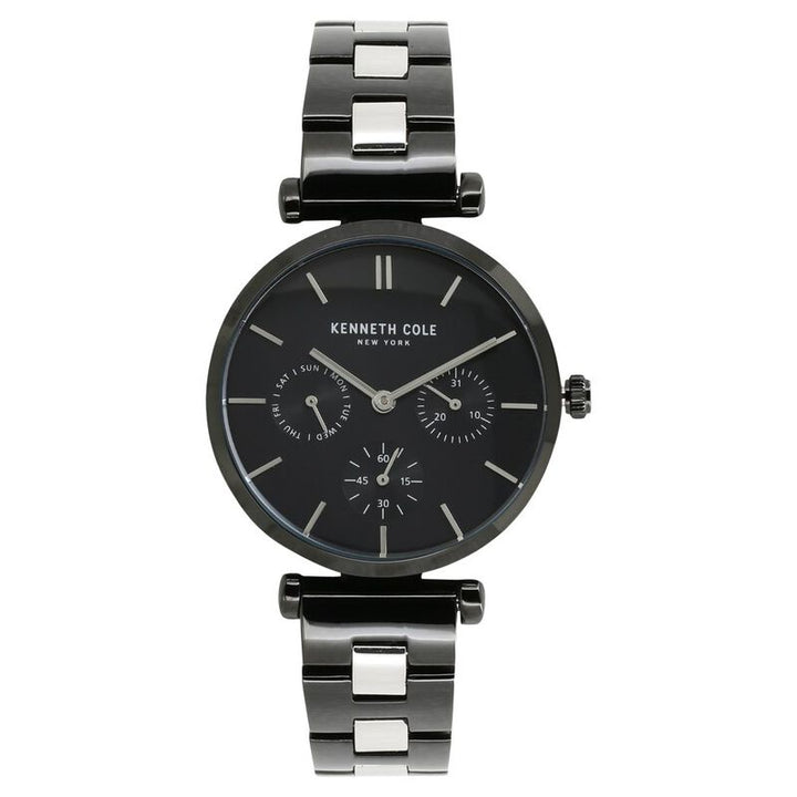Kenneth Cole Quartz Multifunction Black Dial Stainless Steel Strap Watch For Women
