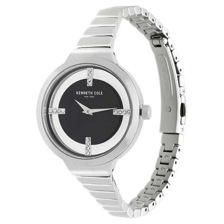 Kenneth Cole Quartz Analog Black Dial Stainless Steel Strap Watch For Women