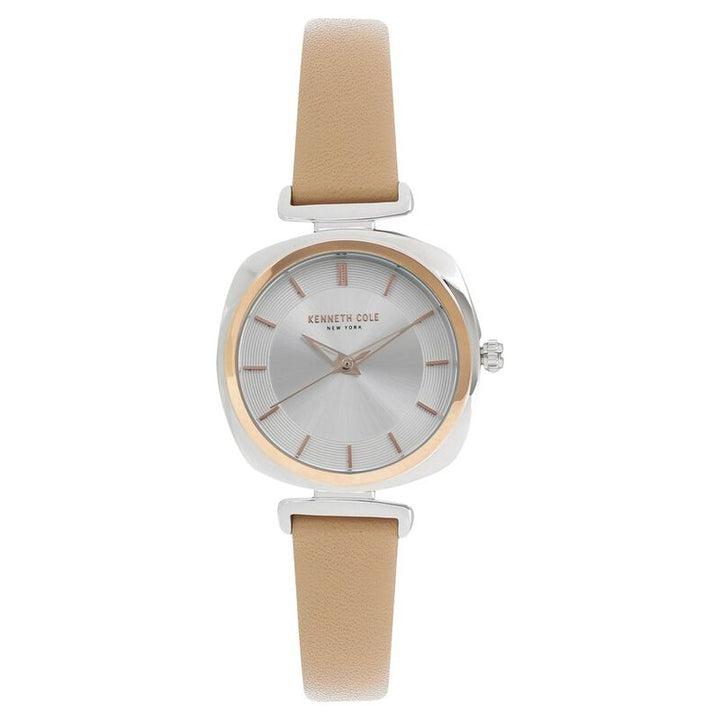 Kenneth Cole Quartz Analog Silver Dial Leather Strap Watch For Women