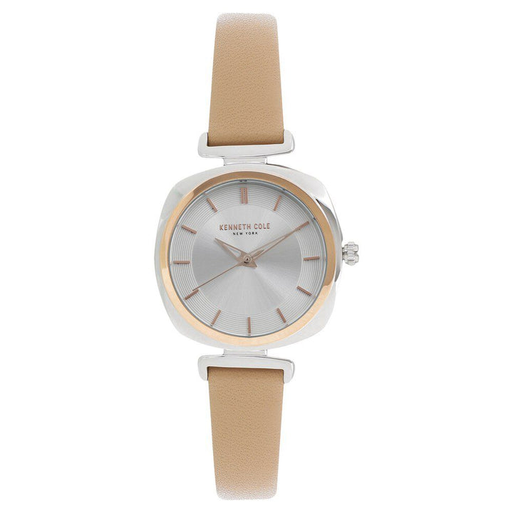 Kenneth Cole Quartz Analog Silver Dial Leather Strap Watch for Women NDKC50188004LD