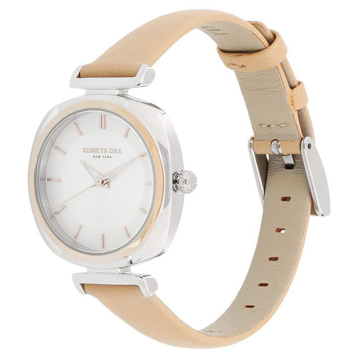 Kenneth Cole Quartz Analog Silver Dial Leather Strap Watch For Women