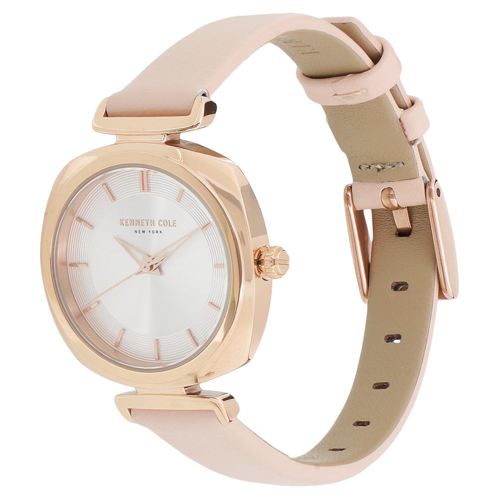 Kenneth Cole Quartz Analog Silver Dial Leather Strap Watch For Women