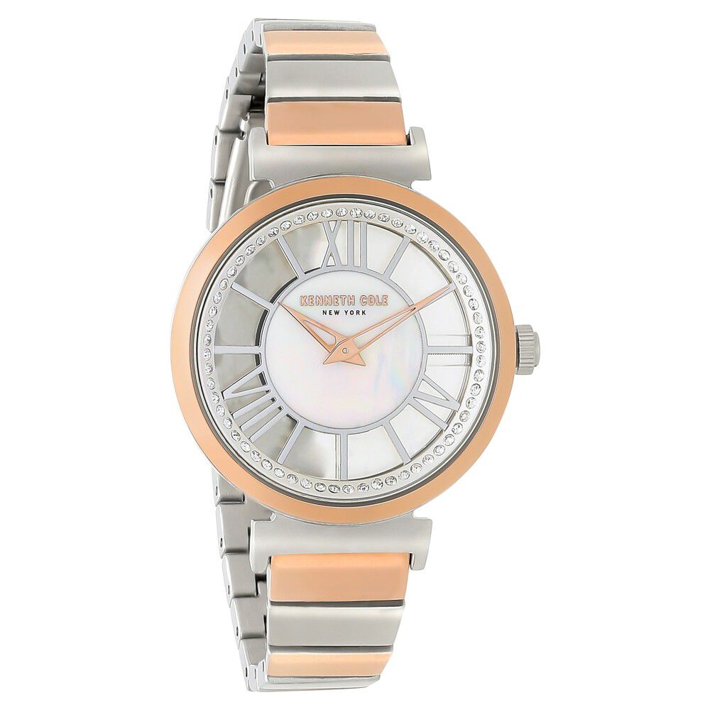 Kenneth Cole Quartz Analog Mother Of Pearl Dial Stainless Steel Strap Watch For Women