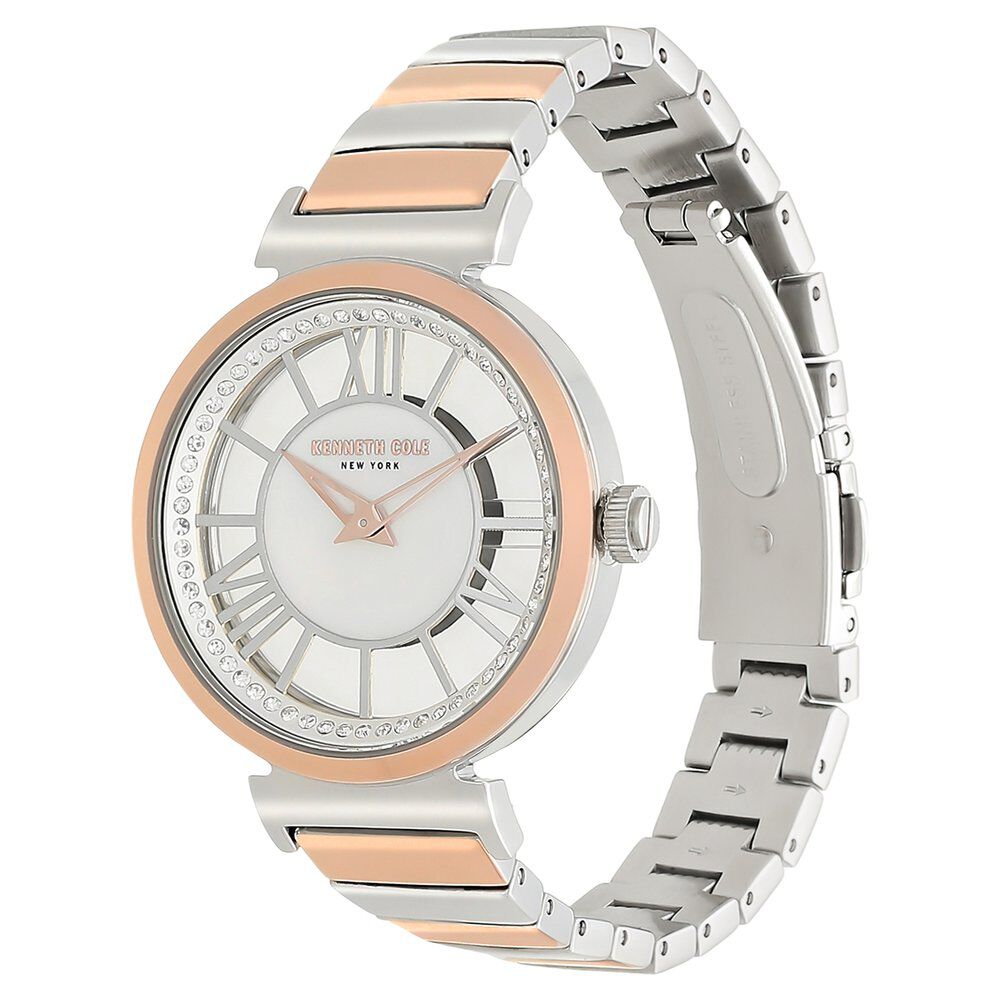 Kenneth Cole Quartz Analog Mother Of Pearl Dial Stainless Steel Strap Watch For Women