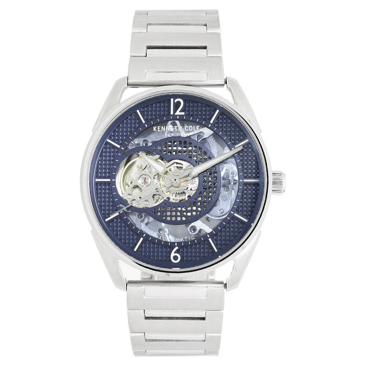Kenneth Cole Automatic Blue Dial Stainless Steel Strap Watch for Men-NCKC50205003MN