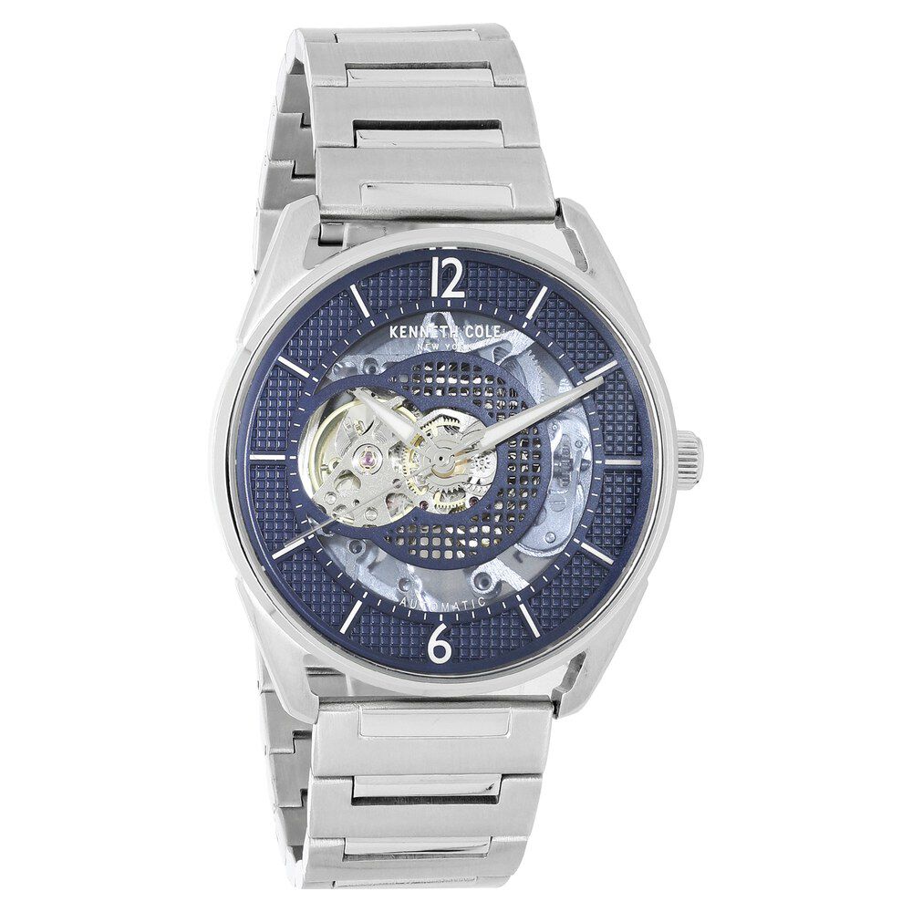 Kenneth Cole Automatic Blue Dial Stainless Steel Strap Watch for Men-NCKC50205003MN