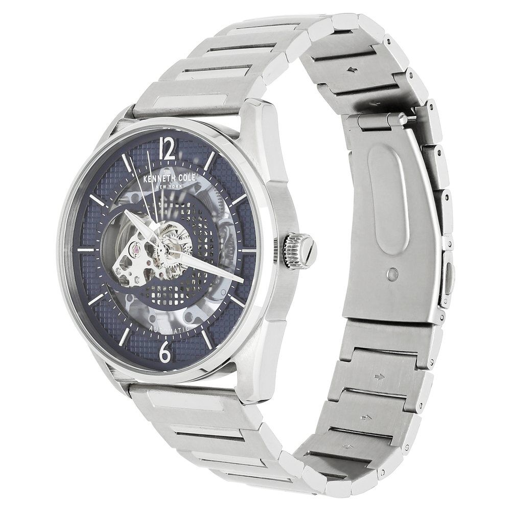 Kenneth Cole Automatic Blue Dial Stainless Steel Strap Watch for Men-NCKC50205003MN