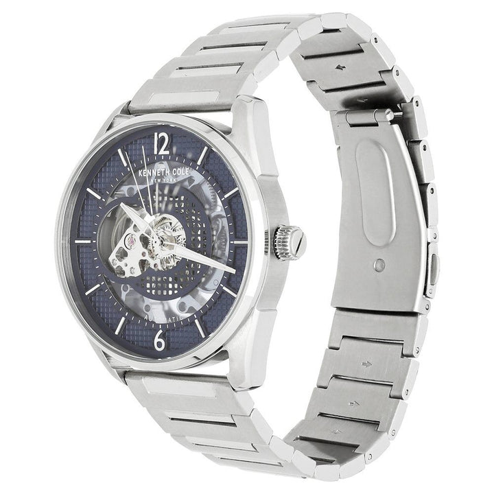 Kenneth Cole Automatic Blue Dial Stainless Steel Strap Watch for Men-NCKC50205003MN
