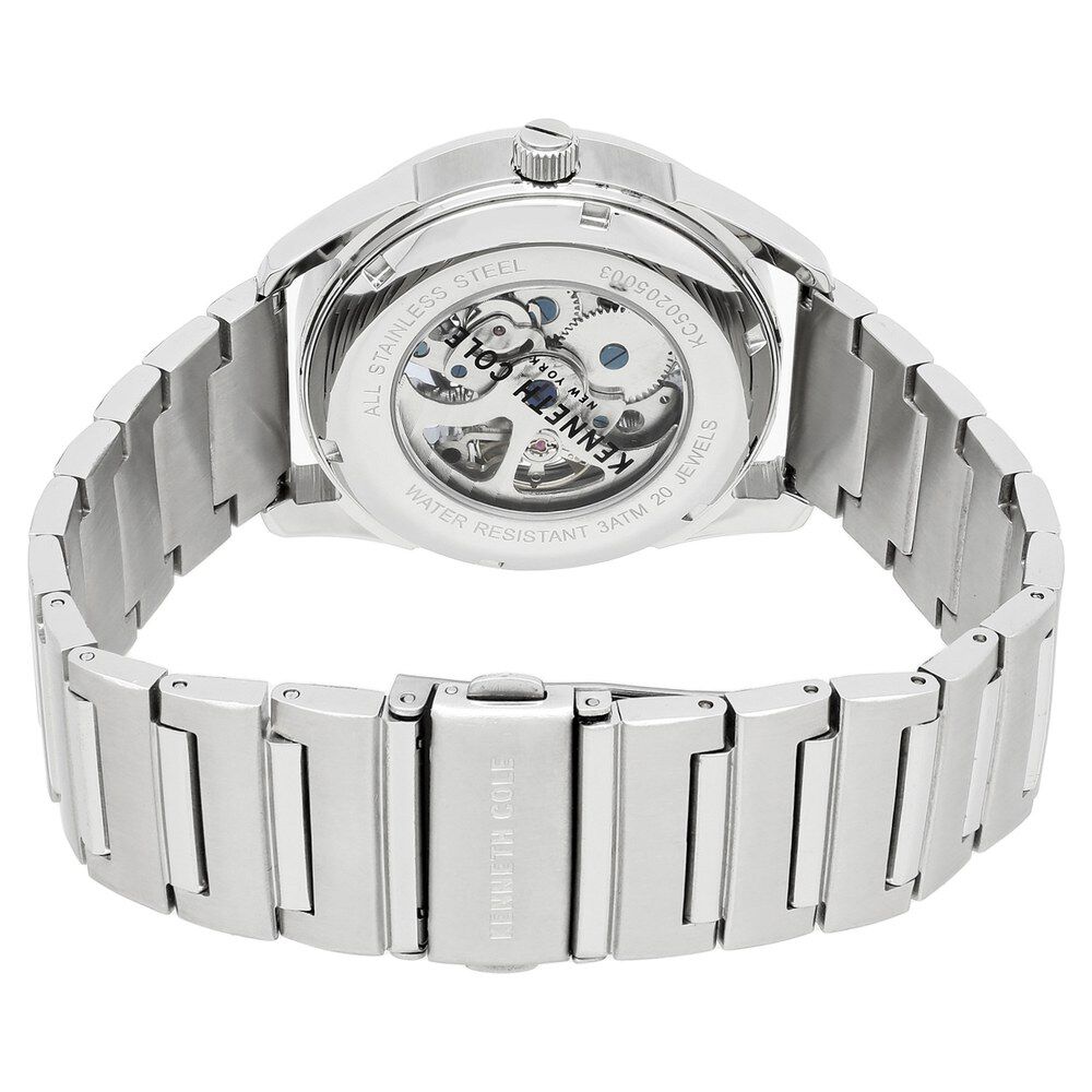Kenneth Cole Automatic Blue Dial Stainless Steel Strap Watch for Men-NCKC50205003MN