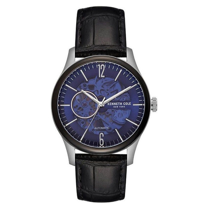 Kenneth Cole Quartz Analog Blue Dial Leather Strap Watch for Men-NDKC50224001MN