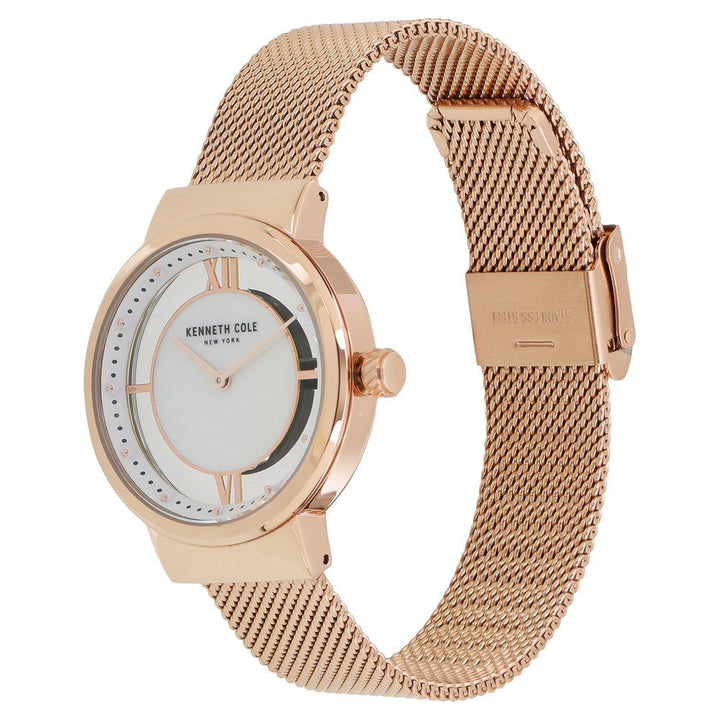 Kenneth Cole Quartz Analog Mother Of Pearl Dial Stainless Steel Strap Watch For Women