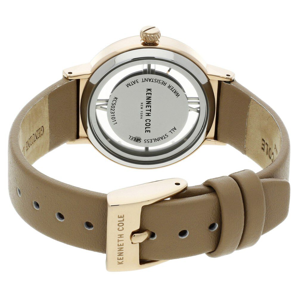 Kenneth Cole Quartz Analog Mother Of Pearl Dial Leather Strap Watch For Women