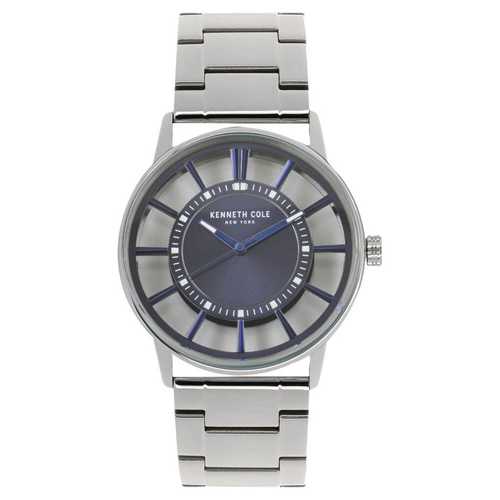 Kenneth Cole Quartz Analog Blue Dial Stainless Steel Strap Watch for Men-NCKC50307001MN