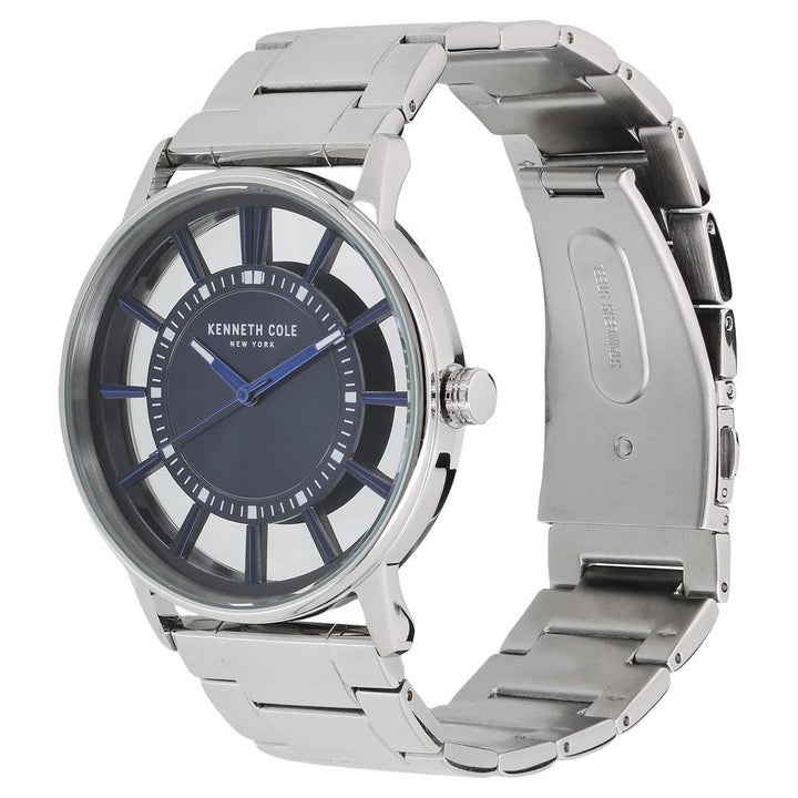 Kenneth Cole Quartz Analog Blue Dial Stainless Steel Strap Watch for Men-NCKC50307001MN
